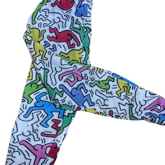 Keith Haring Fleece Lined Sweatpants Joggers Pajamas - Picture 1 of 12